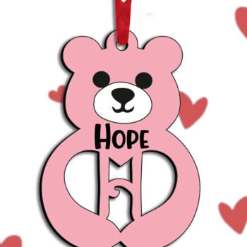 Intra απο ξύλο plywood 3mm-4mm πάχος – SVG Bear Love Letter για την Ημέρα του Αγίου Βαλεντίνου H Δίασταση  20x20 cm INTRAFABR-115304139 - Image 2