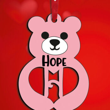 Intra απο ξύλο plywood 3mm-4mm πάχος – SVG Bear Love Letter για την Ημέρα του Αγίου Βαλεντίνου H Δίασταση  20x20 cm INTRAFABR-115304139 - Image 3