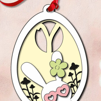 Intra απο ξύλο plywood 3mm-4mm πάχος – SVG Bunny Πασχαλινό γράμμα Y Ετικέτα καλάθι αυγών Δίασταση  20x20 cm INTRAFABR-118821134 - Image 2