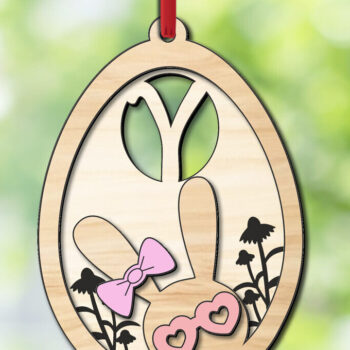 Intra απο ξύλο plywood 3mm-4mm πάχος – SVG Bunny Πασχαλινό γράμμα Y Ετικέτα καλάθι αυγών Δίασταση  20x20 cm INTRAFABR-118821134 - Image 3