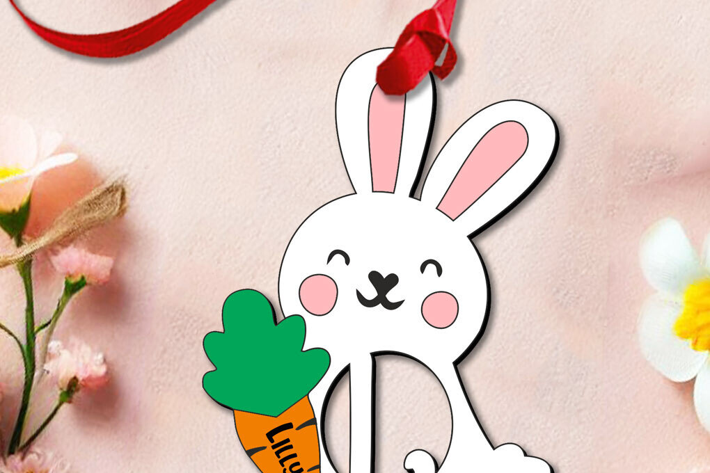 Intra απο ξύλο plywood 3mm-4mm πάχος – SVG Λαγουδάκι Πασχαλινό Στολίδι Γράμμα L Δώρο Δίασταση  20x20 cm INTRAFABR-113130110