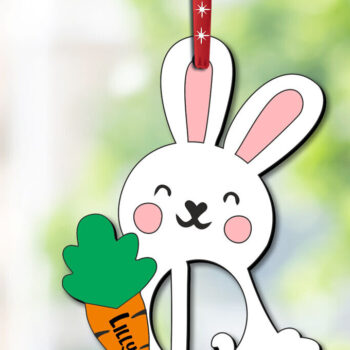 Intra απο ξύλο plywood 3mm-4mm πάχος – SVG Λαγουδάκι Πασχαλινό Στολίδι Γράμμα L Δώρο Δίασταση  20x20 cm INTRAFABR-113130110 - Image 2