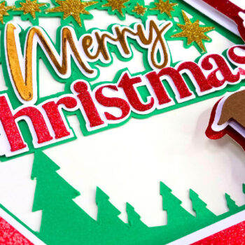 Intra απο ξύλο plywood 3mm-4mm πάχος – SVG Cake Topper Καλά Χριστούγεννα Τάρανδοι Δίασταση  20x20 cm INTRAFABR-112668337 - Image 3