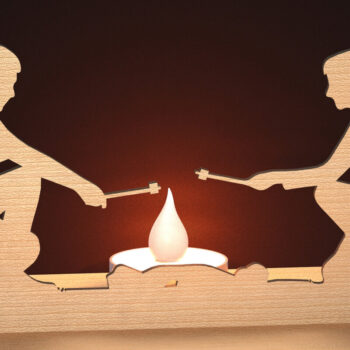 Intra απο ξύλο plywood 3mm-4mm πάχος – SVG Camping Files 3D Candle Δίασταση  20x20 cm INTRAFABR-79448327 - Image 1