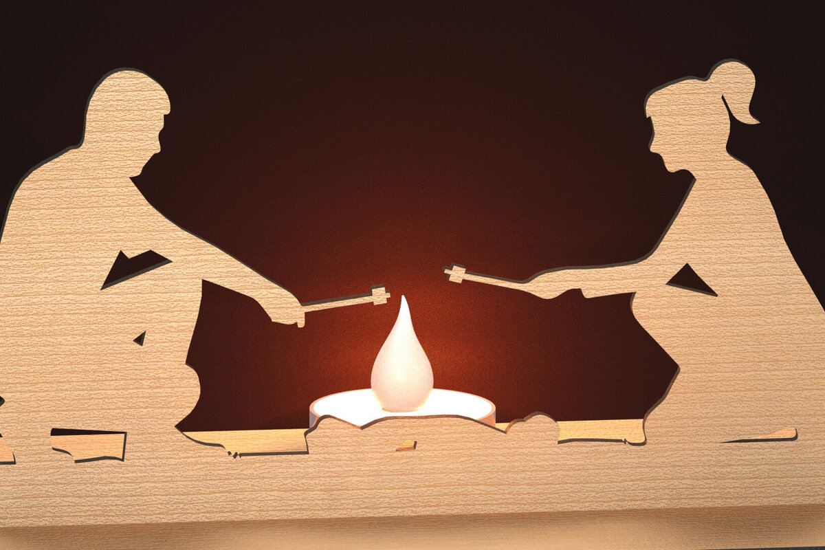 Intra απο ξύλο plywood 3mm-4mm πάχος – SVG Camping Files 3D Candle Δίασταση  20x20 cm INTRAFABR-79448327