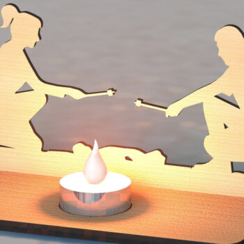 Intra απο ξύλο plywood 3mm-4mm πάχος – SVG Camping Files 3D Candle Δίασταση  20x20 cm INTRAFABR-79448327 - Image 2