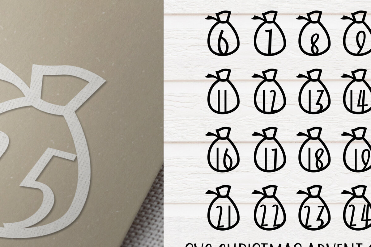 Intra απο ξύλο plywood 3mm-4mm πάχος – SVG Αριθμοί Ημερολογίου Χριστουγέννων Advent Δίασταση  20x20 cm INTRAFABR-109835862