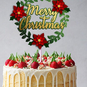 Intra απο ξύλο plywood 3mm-4mm πάχος – SVG Χριστουγεννιάτικο Cake Topper, Τούρτα διακοπών Δίασταση 20x20 cm INTRAFABR-110952361 - Image 2