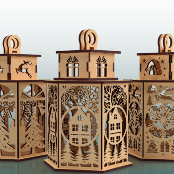 Intra απο ξύλο plywood 3mm-4mm πάχος – Πακέτο κοπής με λέιζερ Χριστουγεννιάτικου φαναριού Δίασταση 20x20 cm INTRAFABR-83637790 - Image 2