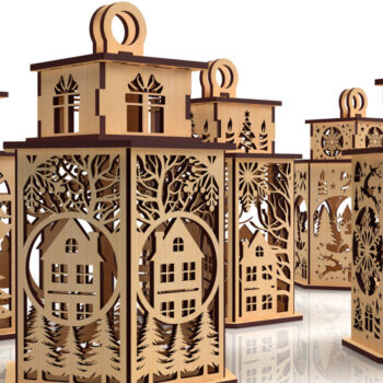 Intra απο ξύλο plywood 3mm-4mm πάχος – Πακέτο κοπής με λέιζερ Χριστουγεννιάτικου φαναριού Δίασταση 20x20 cm INTRAFABR-83637790 - Image 3