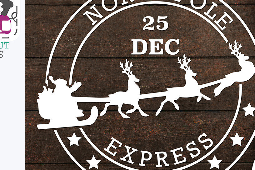 Intra απο ξύλο plywood 3mm-4mm πάχος – Αρχείο αποκοπής χριστουγεννιάτικου γραμματοσήμου DXF Δίασταση  20x20 cm INTRAFABR-109002728