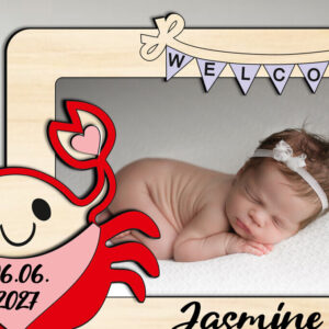 Intra απο ξύλο plywood 3mm-4mm πάχος – Δώρο κορνίζας για μωρό Crab Laser Δίασταση  20x20 cm INTRAFABR-123794893