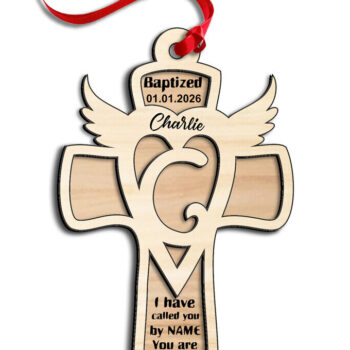 Intra απο ξύλο plywood 3mm-4mm πάχος – Στολίδι με λέιζερ Cross Gift Letter C Δίασταση 20x20 cm INTRAFABR-116558683 - Image 1