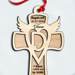 Intra απο ξύλο plywood 3mm-4mm πάχος – SVG Cross Gift Letter D Στολίδι με λέιζερ Δίασταση  20x20 cm INTRAFABR-116588670