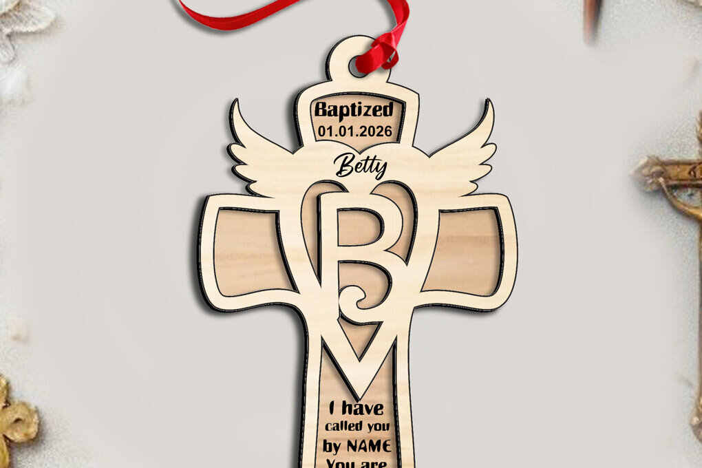 Intra απο ξύλο plywood 3mm-4mm πάχος – SVG Cross Letter B Laser Στολίδι Δώρο Δίασταση  20x20 cm INTRAFABR-116558650