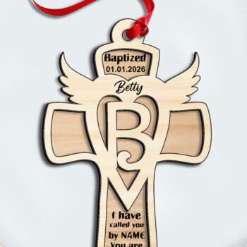 Intra απο ξύλο plywood 3mm-4mm πάχος – SVG Cross Letter B Laser Στολίδι Δώρο Δίασταση  20x20 cm INTRAFABR-116558650 - Image 2