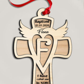 Intra απο ξύλο plywood 3mm-4mm πάχος – Στολίδι δώρου με λέιζερ Cross Letter F Δίασταση  20x20 cm INTRAFABR-116588757 - Image 2