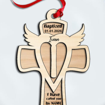 Intra απο ξύλο plywood 3mm-4mm πάχος – Στολίδι δώρου Cross Letter I Δίασταση  20x20 cm INTRAFABR-116626214 - Image 1