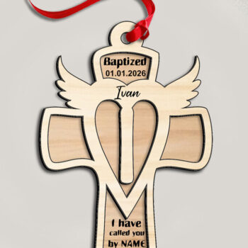 Intra απο ξύλο plywood 3mm-4mm πάχος – Στολίδι δώρου Cross Letter I Δίασταση  20x20 cm INTRAFABR-116626214 - Image 2