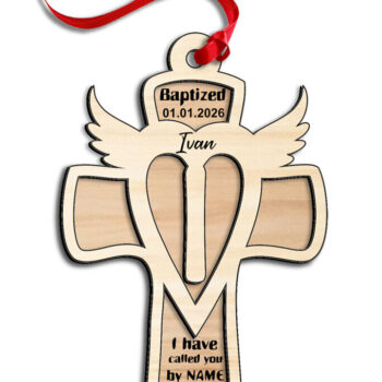 Intra απο ξύλο plywood 3mm-4mm πάχος – Στολίδι δώρου Cross Letter I Δίασταση  20x20 cm INTRAFABR-116626214 - Image 3