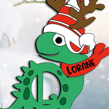 Intra απο ξύλο plywood 3mm-4mm πάχος – SVG Dino Letter L Χριστουγεννιάτικο Στολίδι Δίασταση  20x20 cm INTRAFABR-111676681 - Image 1