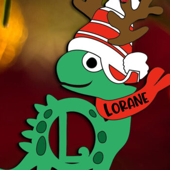 Intra απο ξύλο plywood 3mm-4mm πάχος – SVG Dino Letter L Χριστουγεννιάτικο Στολίδι Δίασταση  20x20 cm INTRAFABR-111676681 - Image 2