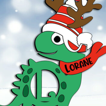 Intra απο ξύλο plywood 3mm-4mm πάχος – SVG Dino Letter L Χριστουγεννιάτικο Στολίδι Δίασταση  20x20 cm INTRAFABR-111676681 - Image 3