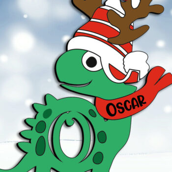 Intra απο ξύλο plywood 3mm-4mm πάχος – SVG Dino Letter O Χριστουγεννιάτικο Στολίδι Δίασταση  20x20 cm INTRAFABR-111682752 - Image 1