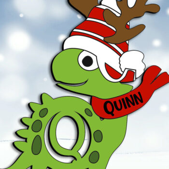 Intra απο ξύλο plywood 3mm-4mm πάχος – Δώρο Χριστουγέννων Dino Q Letter Δίασταση 20x20 cm INTRAFABR-111687087 - Image 1