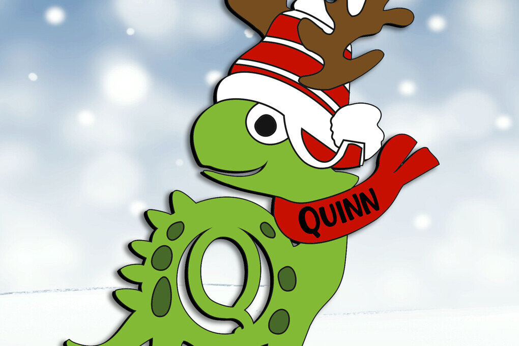 Intra απο ξύλο plywood 3mm-4mm πάχος – Δώρο Χριστουγέννων Dino Q Letter Δίασταση  20x20 cm INTRAFABR-111687087