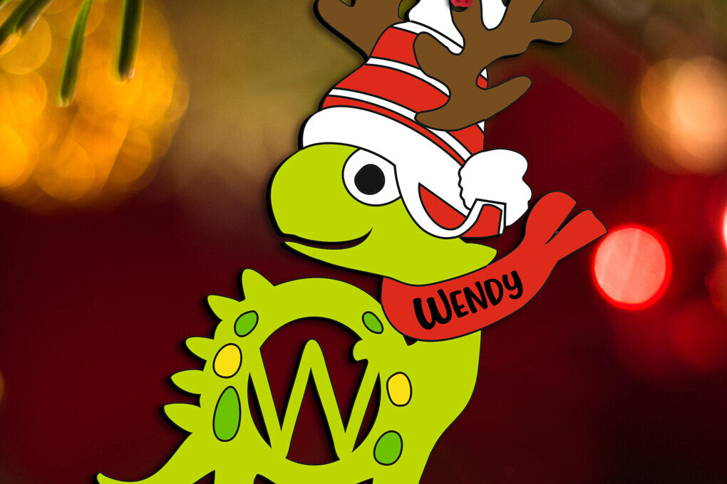 Intra απο ξύλο plywood 3mm-4mm πάχος – Χριστουγεννιάτικο στολίδι Dino W Letter Δίασταση  20x20 cm INTRAFABR-111730156