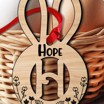 Intra απο ξύλο plywood 3mm-4mm πάχος – SVG Πασχαλινό γράμμα H Ετικέτα Laser Basket Δίασταση  20x20 cm INTRAFABR-118363233 - Image 3