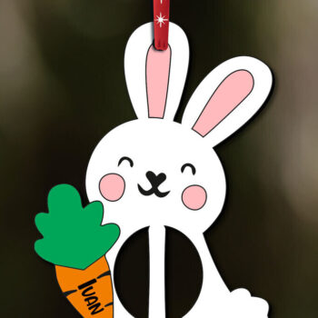 Intra απο ξύλο plywood 3mm-4mm πάχος – SVG Πασχαλινό Στολίδι Δώρο Λαγουδάκι I Δίασταση  20x20 cm INTRAFABR-113071680 - Image 1