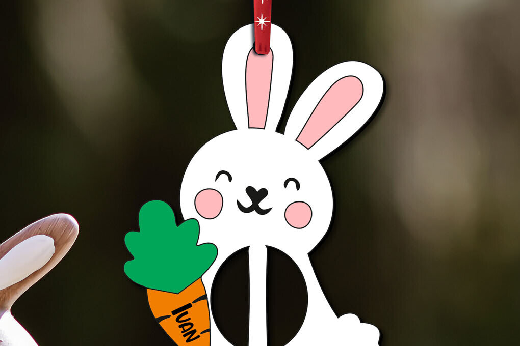 Intra απο ξύλο plywood 3mm-4mm πάχος – SVG Πασχαλινό Στολίδι Δώρο Λαγουδάκι I Δίασταση  20x20 cm INTRAFABR-113071680