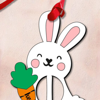 Intra απο ξύλο plywood 3mm-4mm πάχος – SVG Πασχαλινό Στολίδι Δώρο Λαγουδάκι I Δίασταση  20x20 cm INTRAFABR-113071680 - Image 3