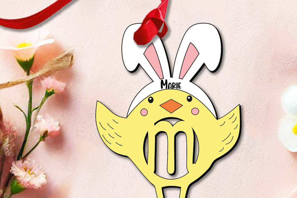 Intra απο ξύλο plywood 3mm-4mm πάχος – SVG Πασχαλινό Στολίδι Γράμμα M Κοτόπουλο Δίασταση  20x20 cm INTRAFABR-112719150