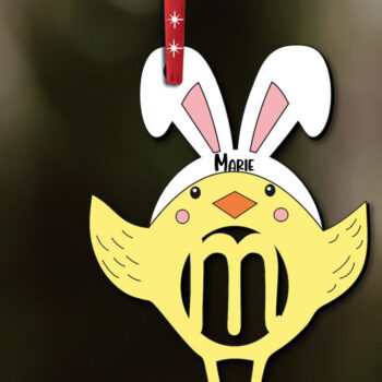 Intra απο ξύλο plywood 3mm-4mm πάχος – SVG Πασχαλινό Στολίδι Γράμμα M Κοτόπουλο Δίασταση  20x20 cm INTRAFABR-112719150 - Image 3