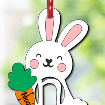 Intra απο ξύλο plywood 3mm-4mm πάχος – SVG Πασχαλινό Στολίδι Letter N Κουνελάκι Δώρο Δίασταση  20x20 cm INTRAFABR-113130196 - Image 1