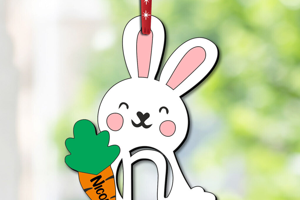 Intra απο ξύλο plywood 3mm-4mm πάχος – SVG Πασχαλινό Στολίδι Letter N Κουνελάκι Δώρο Δίασταση  20x20 cm INTRAFABR-113130196