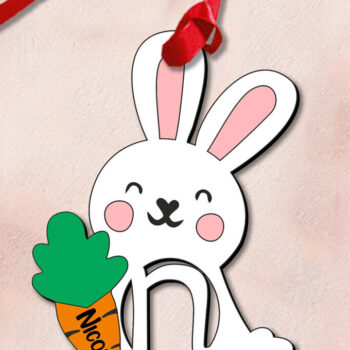 Intra απο ξύλο plywood 3mm-4mm πάχος – SVG Πασχαλινό Στολίδι Letter N Κουνελάκι Δώρο Δίασταση  20x20 cm INTRAFABR-113130196 - Image 2