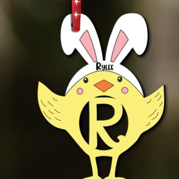 Intra απο ξύλο plywood 3mm-4mm πάχος – SVG Πασχαλινό Στολίδι Γράμμα R Κοτόπουλο Δίασταση  20x20 cm INTRAFABR-112719383 - Image 1