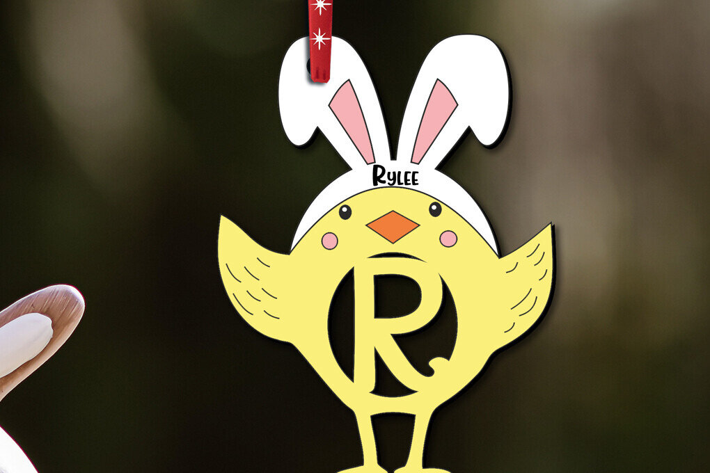 Intra απο ξύλο plywood 3mm-4mm πάχος – SVG Πασχαλινό Στολίδι Γράμμα R Κοτόπουλο Δίασταση  20x20 cm INTRAFABR-112719383