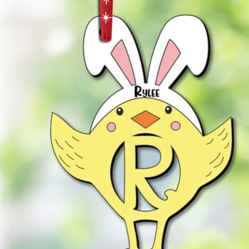 Intra απο ξύλο plywood 3mm-4mm πάχος – SVG Πασχαλινό Στολίδι Γράμμα R Κοτόπουλο Δίασταση  20x20 cm INTRAFABR-112719383 - Image 2