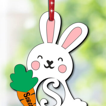 Intra απο ξύλο plywood 3mm-4mm πάχος – SVG Πασχαλινό Στολίδι Δώρο S Bunny Δίασταση  20x20 cm INTRAFABR-113150157 - Image 1