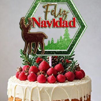 Intra απο ξύλο plywood 3mm-4mm πάχος – SVG Merry Christmas Cake Topper Δίασταση  20x20 cm INTRAFABR-112669138 - Image 2