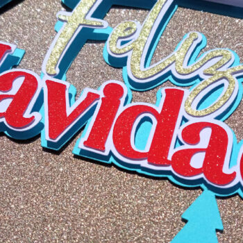 Intra απο ξύλο plywood 3mm-4mm πάχος – SVG Merry Christmas Cake Topper Δίασταση  20x20 cm INTRAFABR-112669138 - Image 4