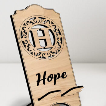 Intra απο ξύλο plywood 3mm-4mm πάχος – Υποδοχή τηλεφώνου Fleur-de-lis Letter H Δίασταση  20x20 cm INTRAFABR-122978330 - Image 2