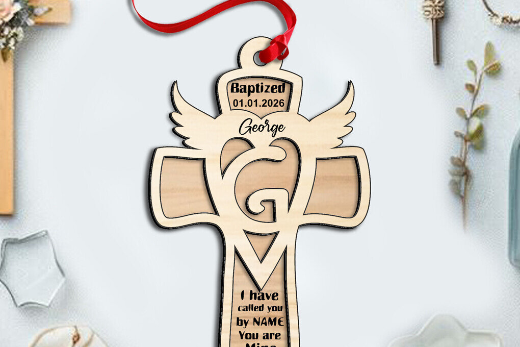 Intra απο ξύλο plywood 3mm-4mm πάχος – SVG Δώρο Γράμμα G Laser Σταυρός Στολίδι Δίασταση  20x20 cm INTRAFABR-116588827