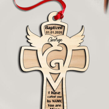 Intra απο ξύλο plywood 3mm-4mm πάχος – SVG Δώρο Γράμμα G Laser Σταυρός Στολίδι Δίασταση  20x20 cm INTRAFABR-116588827 - Image 2