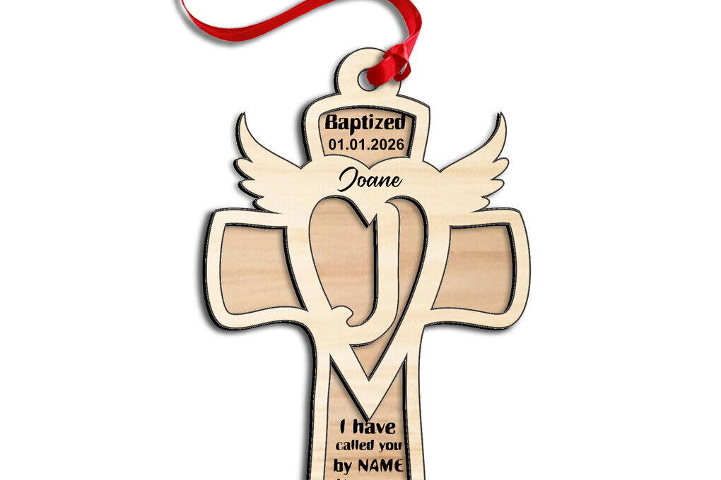 Intra απο ξύλο plywood 3mm-4mm πάχος – SVG Gift Letter J Cross Laser Στολίδι Δίασταση  20x20 cm INTRAFABR-116626244